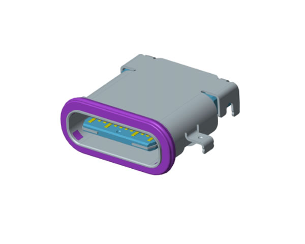 USB 3.1 CF WATERPROOF CL=0.3 沉板1.40 DIP(防水型）配防水膠圈，15u黑膠